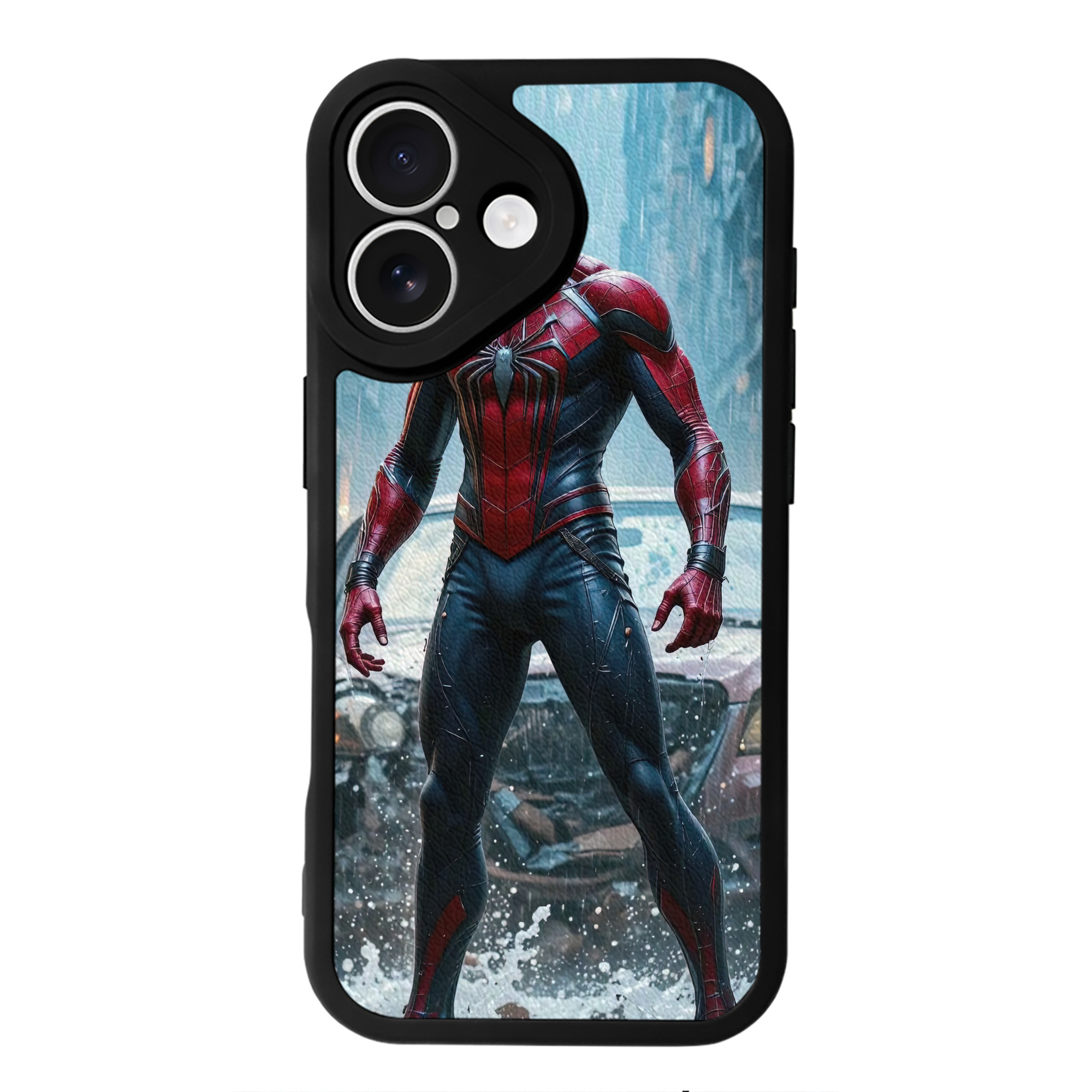 Spider Man スパイダーマン 【iPhone 16シリーズ対応】シリコンスマホケース（レザー調） 材質：シリコン